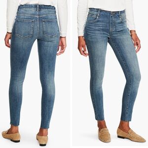 Liverpool Gia Glider Skinny Jeans Women’s Size 16 Pull-On Stretch Denim Raw Hems
